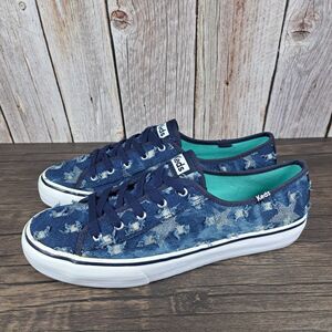 Keds Distressed Denim Star Sneaker Women's Sz 9.5 Navy (GUC)